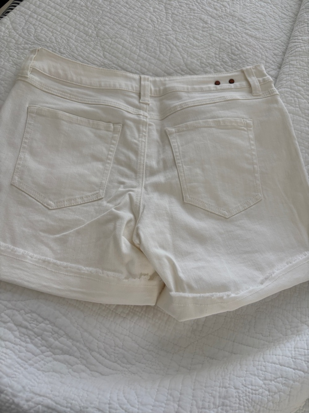 CAbi Cream Denim Cutoff Shorts style 5985 - Picture 3 of 4